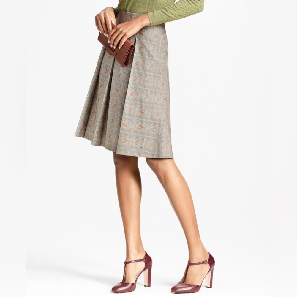 Houndstooth pleated Brooks Brothers skirt